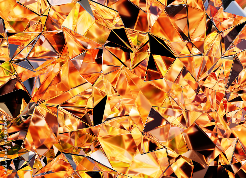 Poster luxury abstract realistic gold crystal texture reflection close up background 3d rendering