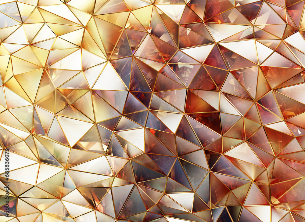Poster luxury abstract realistic gold crystal texture reflection close up background 3d rendering