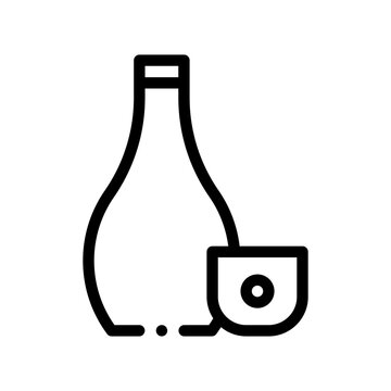 recommend clip art: Sake line icon