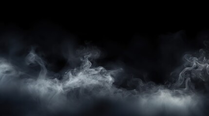 Smoke on black background - obrazy, fototapety, plakaty