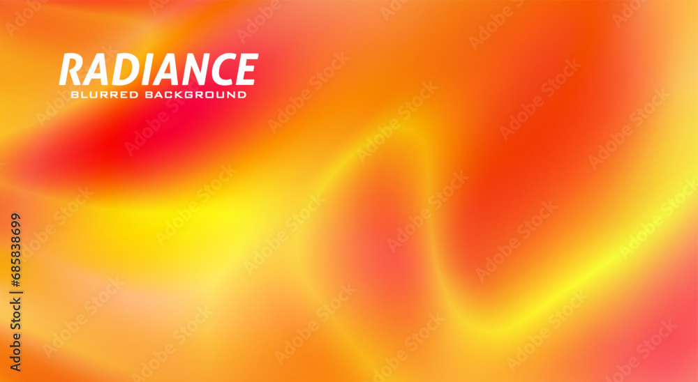 Poster radiance. blurred background with red and orangy yellow colors transitions