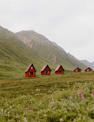 Summer View of the Hatcher Pass Cabins in Alaska