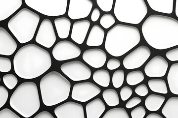 Black abstract cellular pattern on white background