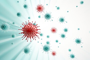 coronaviruses are moving on a white background Generative AI - obrazy, fototapety, plakaty