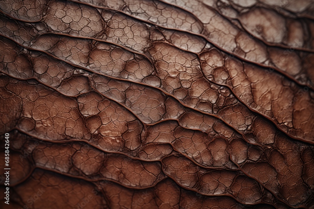 Poster a detailed close up view of the textured bark and rings on a tree trunk. this image can be used to d