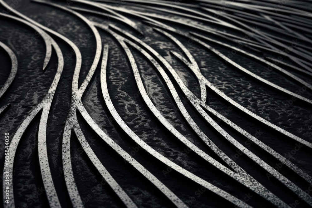 Aufkleber a captivating black and white photo showcasing elegant wavy lines. this versatile image can be used 