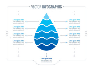 water drop infographic template. eight step information design. infographic template