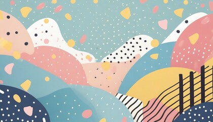 memphis background in cute pastel pattern