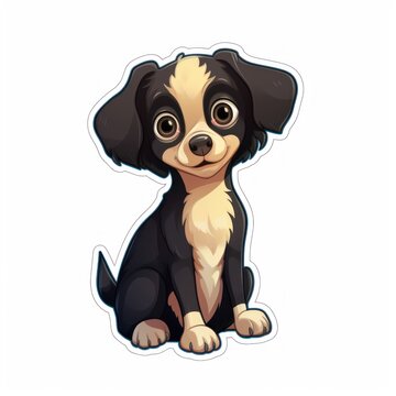 Chihuahua puppy on white background.  illustration for your design. Pet Sticker. Sticker. Logotype.