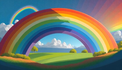 rainbow in rainbow arc rainbow on background