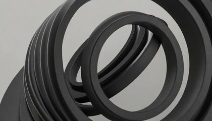 abstract minimalist background with black matt rings