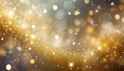 Fototapeta na wymiar glittering gradient background with hologram effect and magic lights holographic abstract fantasy backdrop with fairy sparkles gold stars and festive blurs