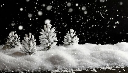 christmas background white snow on black background for edit photo