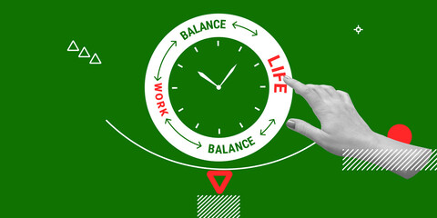 Work and life balance. time management. Work-life balance. Put life before work and career. Hand...