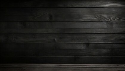 black wood background frontal photographic of a black wooden board wall background accentuating the striking texture of planks in perfect light - obrazy, fototapety, plakaty