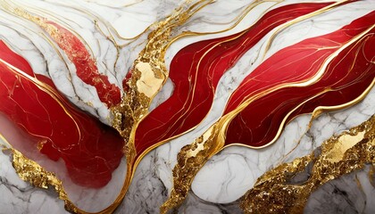 luxurious modern wallpaper abstract marble fluid art background red and gold colors 3d illustration