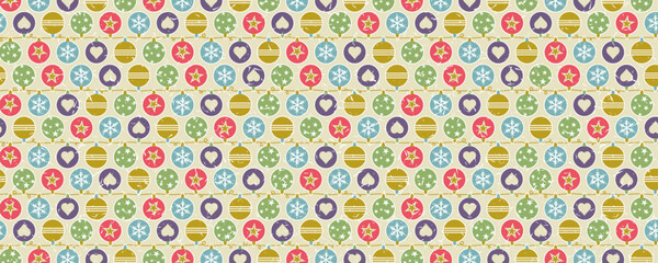 Christmas banner with color christmas decoration. Merry Christmas and Happy New Year greeting banner. Horizontal new year background, headers, posters, cards, website. Vector illustration