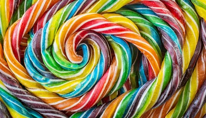 Fototapeta na wymiar background of rainbow twisted candy colorful twisted licorice candy texture