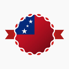 Creative Samoa Flag Emblem Badge
