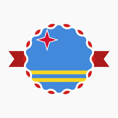 Creative Aruba Flag Emblem Badge