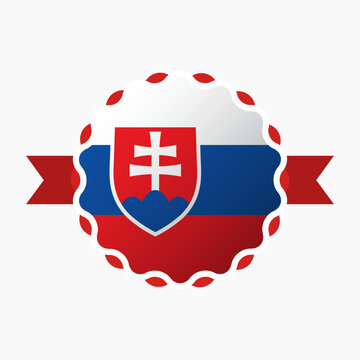 recommend clip art: Creative Slovakia Flag Emblem Badge