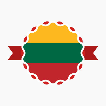 recommend clip art: Creative Lithuania Flag Emblem Badge