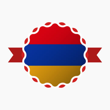 recommend clip art: Creative Armenia Flag Emblem Badge