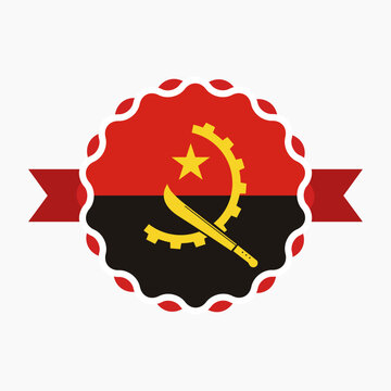 recommend clip art: Creative Angola Flag Emblem Badge