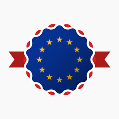 Creative European Union Flag Emblem Badge