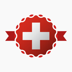 Creative Switzerland Flag Emblem Badge