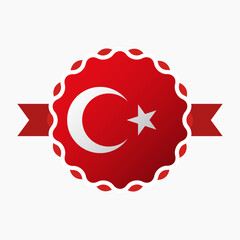 Creative Turkey Flag Emblem Badge