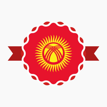 recommend clip art: Creative Kyrgyzstan Flag Emblem Badge