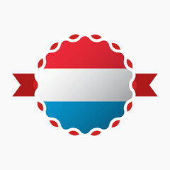 Creative Luxembourg Flag Emblem Badge