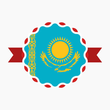 recommend clip art: Creative Kazakhstan Flag Emblem Badge
