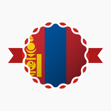 recommend clip art: Creative Mongolia Flag Emblem Badge