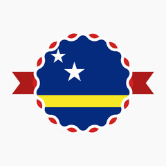 Creative Curacao Flag Emblem Badge