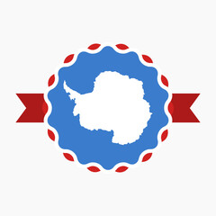 Creative Antarctica Flag Emblem Badge