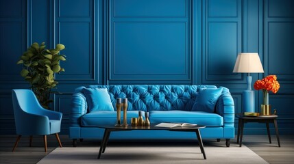 Classic Blue Elegance Living Room