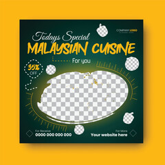 Super delicious malaysian cuisine food post design template.