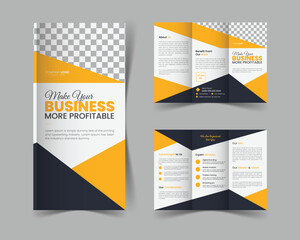 Modern corporate creative trifold business brochure design template.