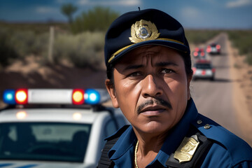 Portrait of a latino police officer