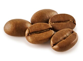 Coffee beans isolated on white background 