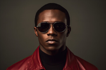Obraz premium close up portrait of an serious African man in studio 