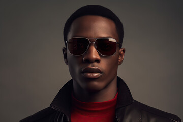 Obraz premium close up portrait of an serious African man in studio 