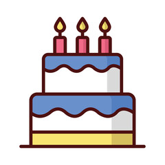 Cake icon isolate white background vector stock illustration.