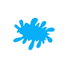 Cartoon blue dripping water drops, splashes, sprays and tears. Liquid flow, wave, stream and puddles. Nature water motion shapes
