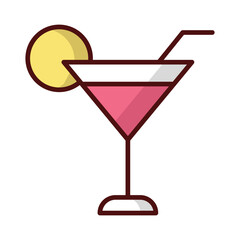 Cocktail icon isolate white background vector stock illustration.