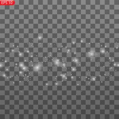 Abstract stylish light effect on a black background. Blue glowing neon line. Blue luminous dust and glares. Flash Light. luminous trail. Vector illustration.