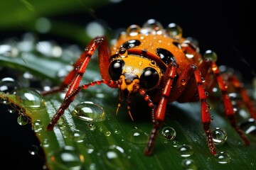 Fototapeta premium spider on a leaf