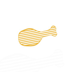 fried chicken drum stick logo mascot shape vector icon